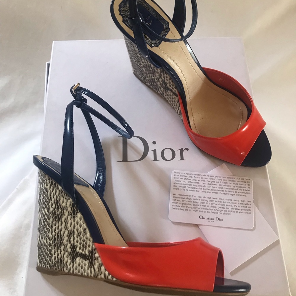 Authentic Christian Dior snake wedge